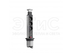 Розетка выдвижная VR-3SS-60 (серебр.)+2USB Розетка выдвижная VR-3SS-60 (серебр.)+2USB